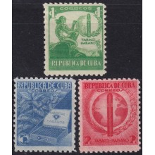 1939-467 CUBA REPUBLICA 1939 MH PROPAGANDA DEL TABACO TOBACCO FIRST SET.