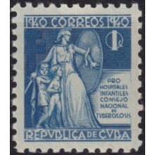 1940-400 CUBA REPUBLICA 1940 MLH 1c PRO TUBERCULOSOS SEMIPOSTAL CHILDREN.