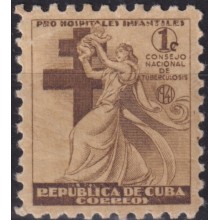 1941-218 CUBA REPUBLICA 1941 MLH 1c PRO TUBERCULOSOS SEMIPOSTAL CHILDREN.