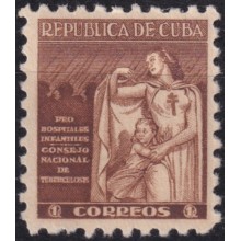 1943-181 CUBA REPUBLICA 1943 MLH 1c PRO TUBERCULOSOS SEMIPOSTAL CHILDREN.