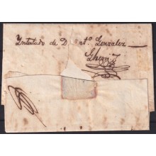 PREFI-804 CUBA SPAIN (CIRCA 1840) MACURIGES RARE LINE POSTMARK TO HAVANA.