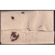 PREFI-805 ESPAÑA SPAIN 1833 STAMPLESS TO CUBA CATALUÑA POSTMARK MARITIME MAIL “E”.