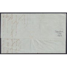 PREFI-814 CUBA SPAIN 1851 STAMPLESS MARITIME MAIL Nº4 BLUE. TRINIDAD TO CADIZ.