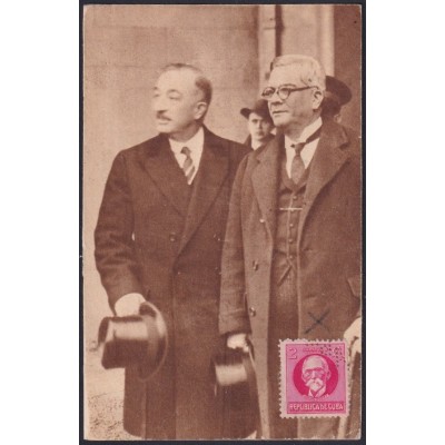 POS-1876 CUBA POSTCARD PRES MACHADO 2c WITH PERFORATION PERFIN - NEW ZEALAND.