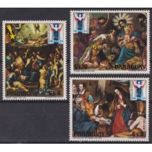 F-EX60184 PARAGUAY MNH 1975 HOLLY YEAR NAVIDAD ART PAINTING RAPHAEL, VIGNON.