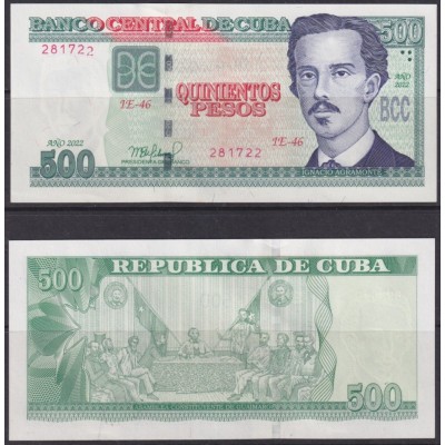 2022-BK-3 CUBA UNC 2022 500$ IGNACIO AGRAMONTE LOYNAZ.