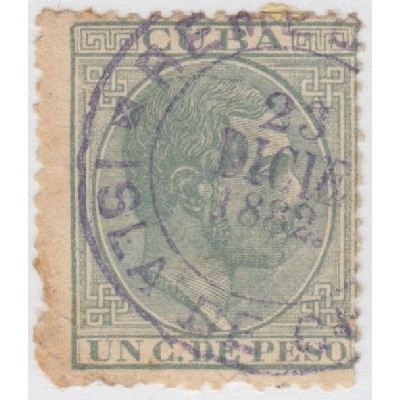 1884-62 CUBA ESPAÑA PAIR OF 10c WITH POTAL MARK  "ADMINISTRACIÓN DE GUANTÁNAMO". UNCATALOGUED.