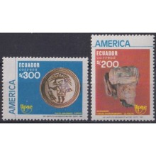 F-EX64297 ECUADOR MNH 1989 AMERICA UPAEP DISCOVERY SCULTURE JEWERLY.