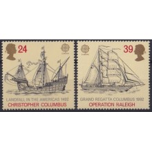 F-EX64288 ENGLAND UK MNH 1992 LANDFALL REGATTA COLUMBUS RALEIGH SHIP BARCOS.