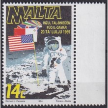 F-EX63061 MALTA MNH 1994 SPACE COSMOS 25th APOLLO XI MANNED MOONLANDING.