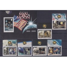 F-EX62621 MAN IS UK MNH 2009 SPACE COSMOS 40th APOLLO XI MANNED MOON LANDING.