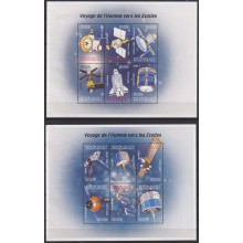 F-EX62603 MADAGASCAR MNH 2000 SPACE COSMOS EXPLORATION ROCKET VOYAGE MOON.