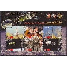 F-EX62665 NEVIS MNH 2007 APOLLO SOYUZ SPACE EXPLORATION COSMOS SATELLITE.