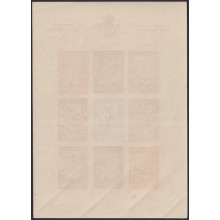 F-EX63242 BELGIUM 1940 WINTER HELP CHARITY SHEET LOCAL COAT OF ARMS ORIGINAL GUM.