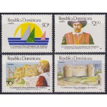 F-EX62904 DOMINICAN REP MNH 1988 DISCOVERY OF AMERICA SHIP COLUMBUS COLON INDIAN.