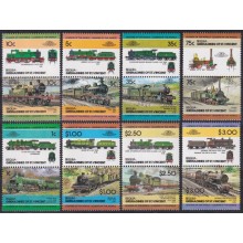 F-EX63841 BEQUIA GRENADINES ST VINCENT MNH 1984 RAILROAD RAILWAYS TRAIN LOCOMOTIVES.