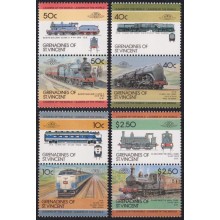 F-EX63852 GRENADINES ST VINCENT MNH 1985 RAILROAD RAILWAYS TRAIN LOCOMOTIVES.