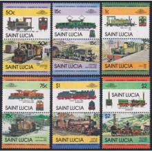 F-EX63859 ST LUCIA MNH 1984 RAILROAD RAILWAYS TRAIN LOCOMOTIVES FERROCARRIL.