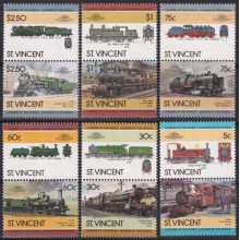 F-EX63860 ST LUCIA MNH 1985 RAILROAD RAILWAYS TRAIN LOCOMOTIVES FERROCARRIL.