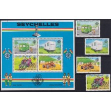 F-EX62885 SEYCHELLES MNH 1982 5th ANNIV INDEPENDENCE TRANSPORT OLD CAR AUTOMOVIL BUS.