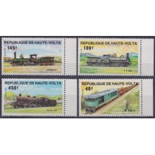 F-EX63574 UPPER VOLTA MNH 1984 RAILROAD RAILWAYS TRAIN FERROCARRIL LOCOMOTIVES.