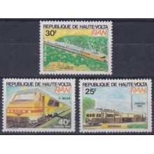 F-EX63576 UPPER VOLTA MNH 1981 RAILROAD RAILWAYS TRAIN FERROCARRIL LOCOMOTIVES.