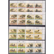 F-EX63568 RWANDA MNH 1980 BLOCK 4 FAUNA IMPALA CHEETAH RHINO LION ELEPHANT.