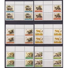 F-EX63568 RWANDA MNH 1980 BLOCK 4 FAUNA IMPALA CHEETAH RHINO LION ELEPHANT.