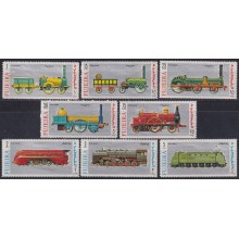 F-EX62876 SAUDI ARABIA FUJEIRA MNH 1971 JAPAN RAILROAD RAILWAYS FERROCARRIL LOCOMOTIVES.