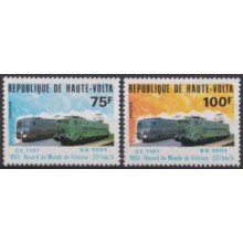 F-EX63311 UPPER VOLTA MNH RAILROAD RAILWAYS FERROCARRIL LOCOMOTIVES.