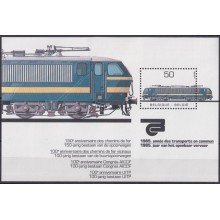 F-EX63091 BELGIUM MNH 1985 ELECTRIC RAILROAD RAILWAYS TRAIN FERROCARRIL LOCOMOTIVES.