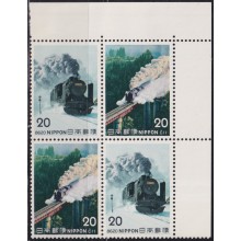 F-EX63387 JAPAN MNH 1975 (III) BL RAILROAD RAILWAYS TRAIN FERROCARRIL LOCOMOTIVES.