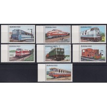 F-EX63318 BURKINA FASO MNH 1985 RAILROAD RAILWAYS TRAIN FERROCARRIL LOCOMOTIVES.