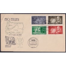 F-EX64066 RIO MUNI SPANISH COLONIES 1961 FDC MAP FRANCO GOVERNMENT BUILDING.