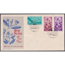 F-EX64074 RIO MUNI SPANISH COLONIES 1964 FDC STAMP DAY FLOWER FLORES.