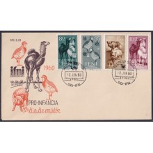F-EX64126 SIDI IFNI MOROCCO 1960 FDC PRO CHILDREN FAUNA CAMEL BIRD WILD PIG.
