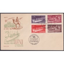 F-EX64082 SIDI IFNI MOROCCO 1961 FDC STAMP DAY CAMEL & MERCHANT SHIP.