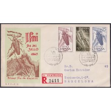 F-EX64080 SIDI IFNI MOROCCO 1964 FDC REG STAMP DAY BEETLE INSECTS ENTOMOLOGY.