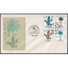 F-EX64131 SIDI IFNI MOROCCO 1967 FDC PRO CHILDREN CACTUS FLOWER & PALM.