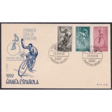 F-EX64152 SPANISH GUINEA 1959 FDC STAMPS DAYS CYCLING SPORT.
