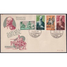F-EX64078 SPANISH SAHARA 1958 FDC MIGUEL DE CERVANTES DON QUIJOTE LITERATURE.