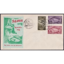 F-EX64073 SPANISH SAHARA 1964 FDC STAMPS DAY FAUNA MARINE WILDLIFE FISH PECES.