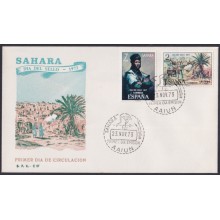 F-EX64111 SPANISH SAHARA 1973 FDC STAMP DAY ART PAINTING LANDSCAPE.