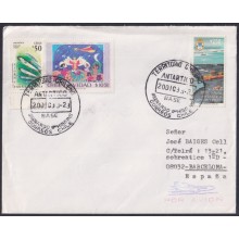 F-EX64197 CHILE ANTARCTIC TERRITORY 1999 COVER O´HIGGINS STATION TO SPAIN.