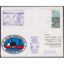 F-EX64171 CHILE ANTARCTIC TERRITORY 2001 COVER ARTURO PRATS STATION TO SPAIN.