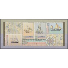 F-EX61795 AUSTRALIA MNH 1992 DISCOVERY VOYAGE OF COLUMBUS SAILING SHIP.