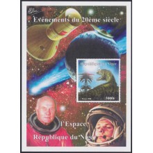 F-EX62490 NIGER MNH 1998 COSMOS SPACE EXPLORATION GLENN GAGARIN DINOSAUR.
