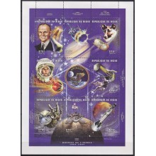 F-EX62730 NIGER MNH 1997 HISTORY SPACE FLIGHT COSMOS EXPLORATION ROCKET SATELLITE.