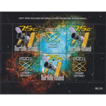 F-EX62728 NORFOLK IS MNH 2001 SPACE COSMOS EXPLORATION SATELLITE ODYSSEY STAMPS.
