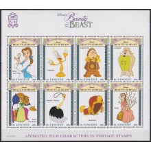 F-EX59899 ST VINCENT MNH 1993 DISNEY MOVIE CARTOON COMICS BEAUTY & THE BEST.